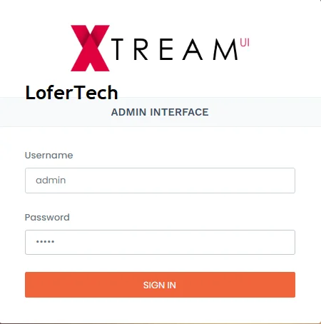 xtream kullanıcı arabirimi paneli yüklü
